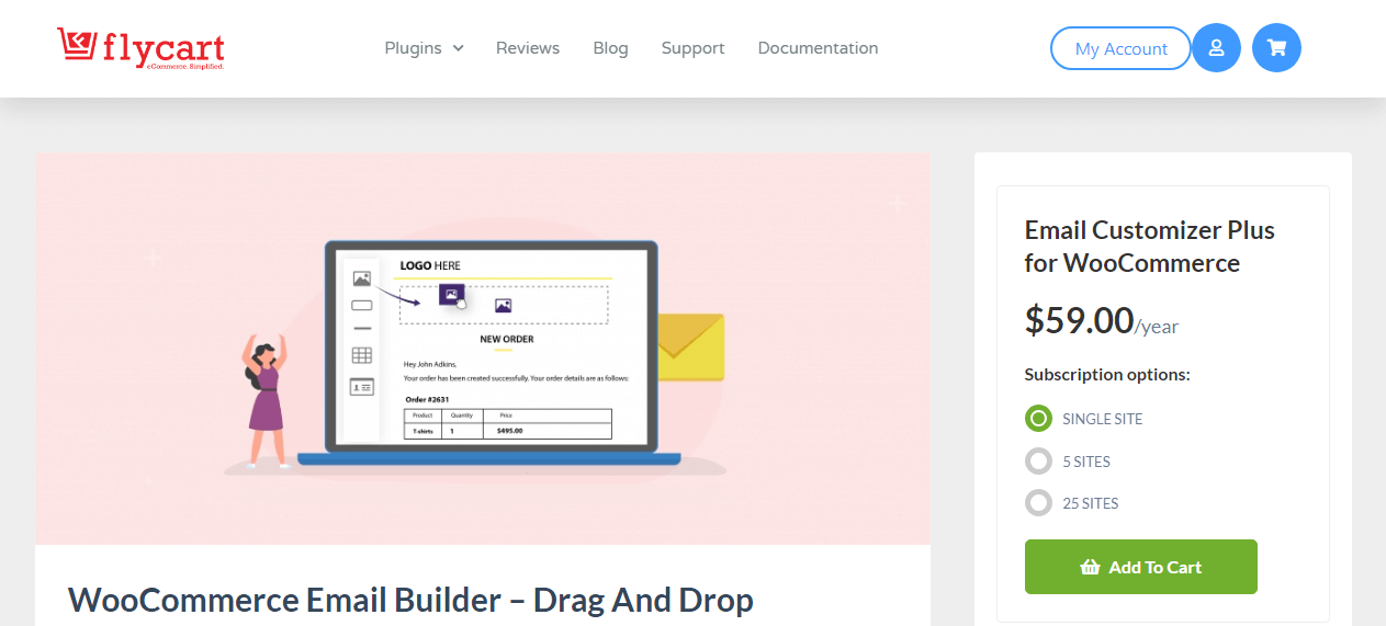 Penyesuai Email WooCommerce dengan Drag and Drop Email Builder- Penyesuai Email WooCommerce Terbaik