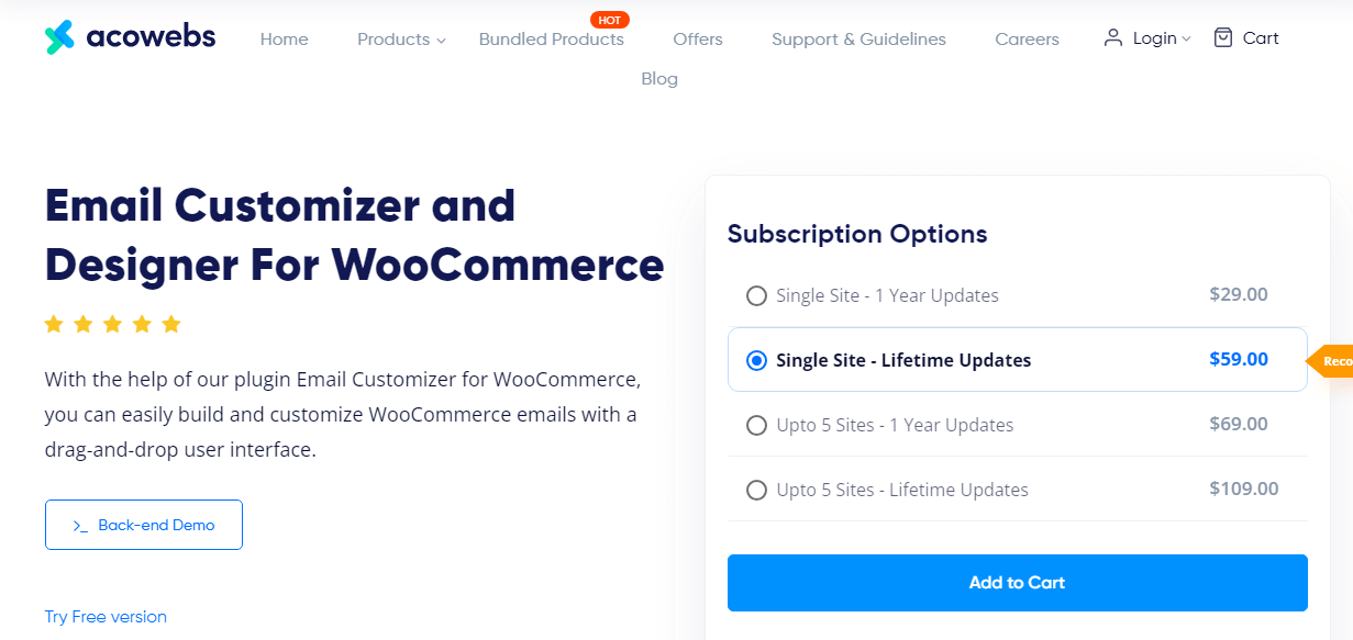 電子郵件定制器 Woocommerce by Acowebs - 最佳 WooCommerce 電子郵件定制器