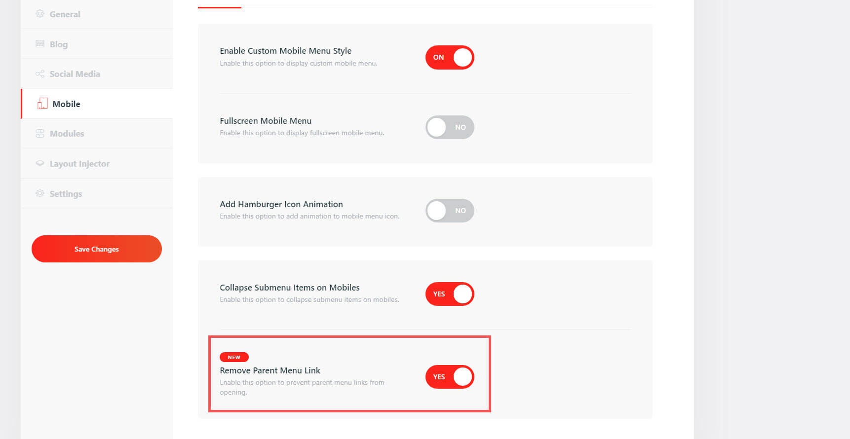 Zwiń pozycje podmenu w telefonach komórkowych