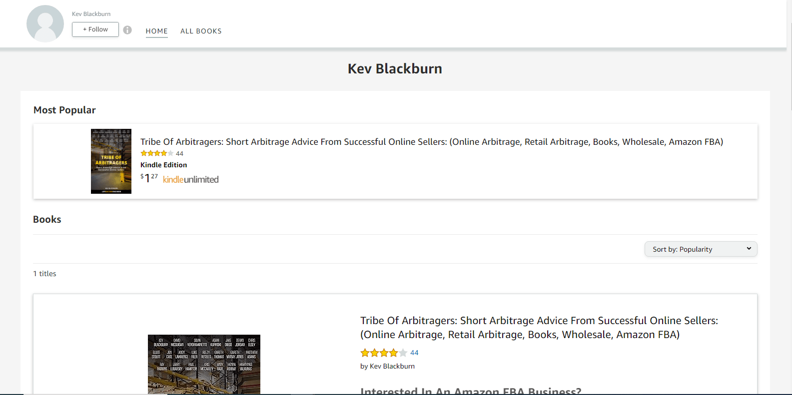 Kev Blackburn：亞馬遜影響者頁面