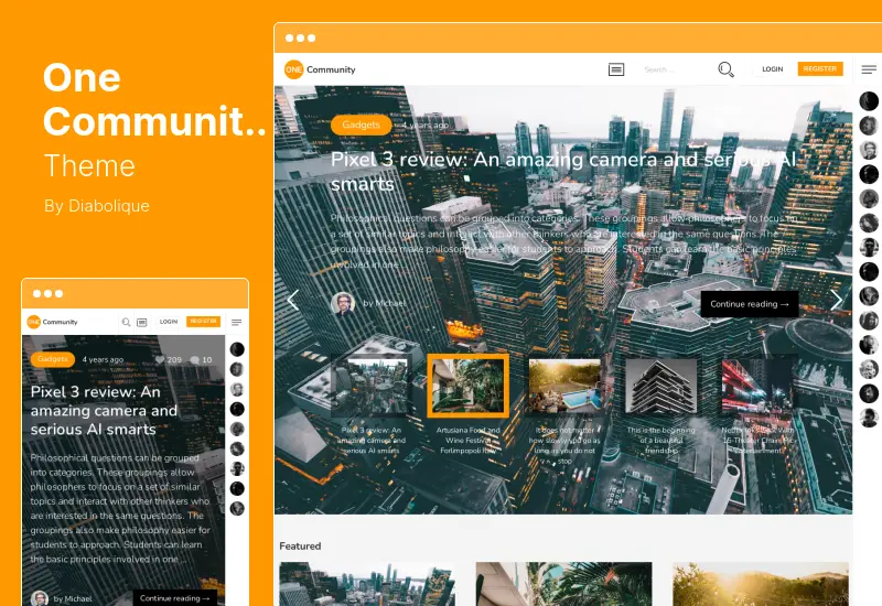 Tema OneCommunity - Tema WordPress de membru BuddyPress