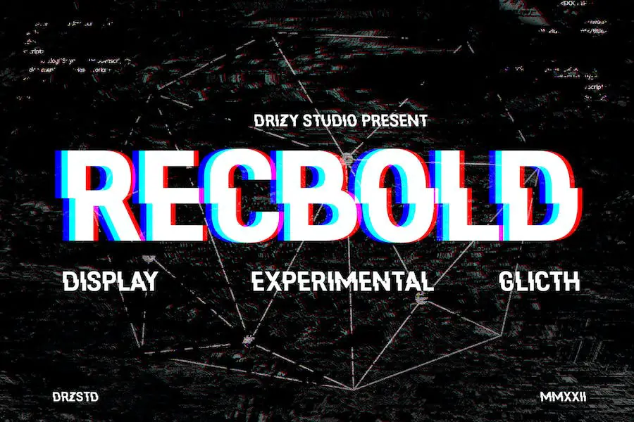 Recbold - Experimentelle Glitch-Schriftart -