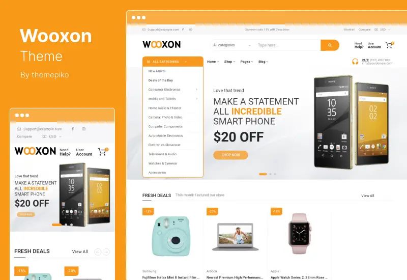 Wooxon テーマ - WooCommerce と WordPress のテーマ