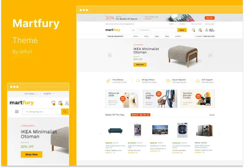 موضوع Martfury - سمة WooCommerce Marketplace WordPress