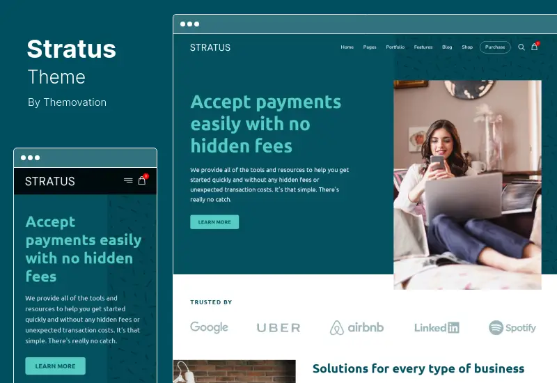 Stratus Theme - 앱, SaaS 및 소프트웨어 시작 기술 WordPress Theme