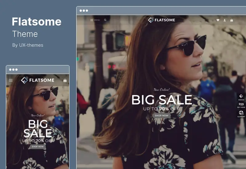 Tema Flatsome - Tema WooCommerce responsivo multiuso