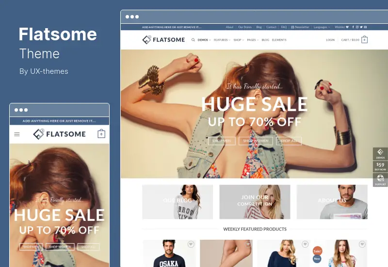 Motyw Flatsome — uniwersalny, responsywny motyw WooCommerce