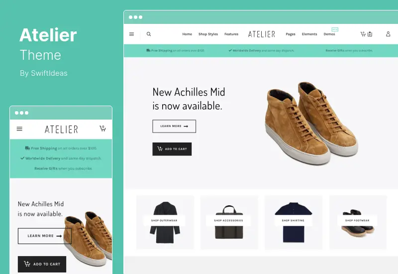 Thème Atelier - Thème WooCommerce pour le commerce électronique polyvalent et créatif