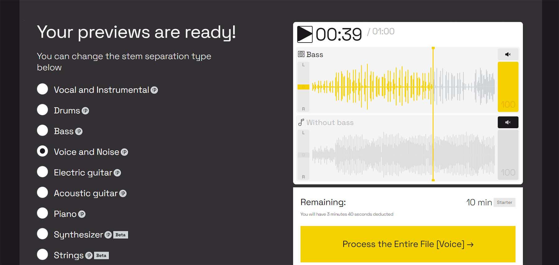 LALAL.AI และความสามารถในการแยกลำต้น