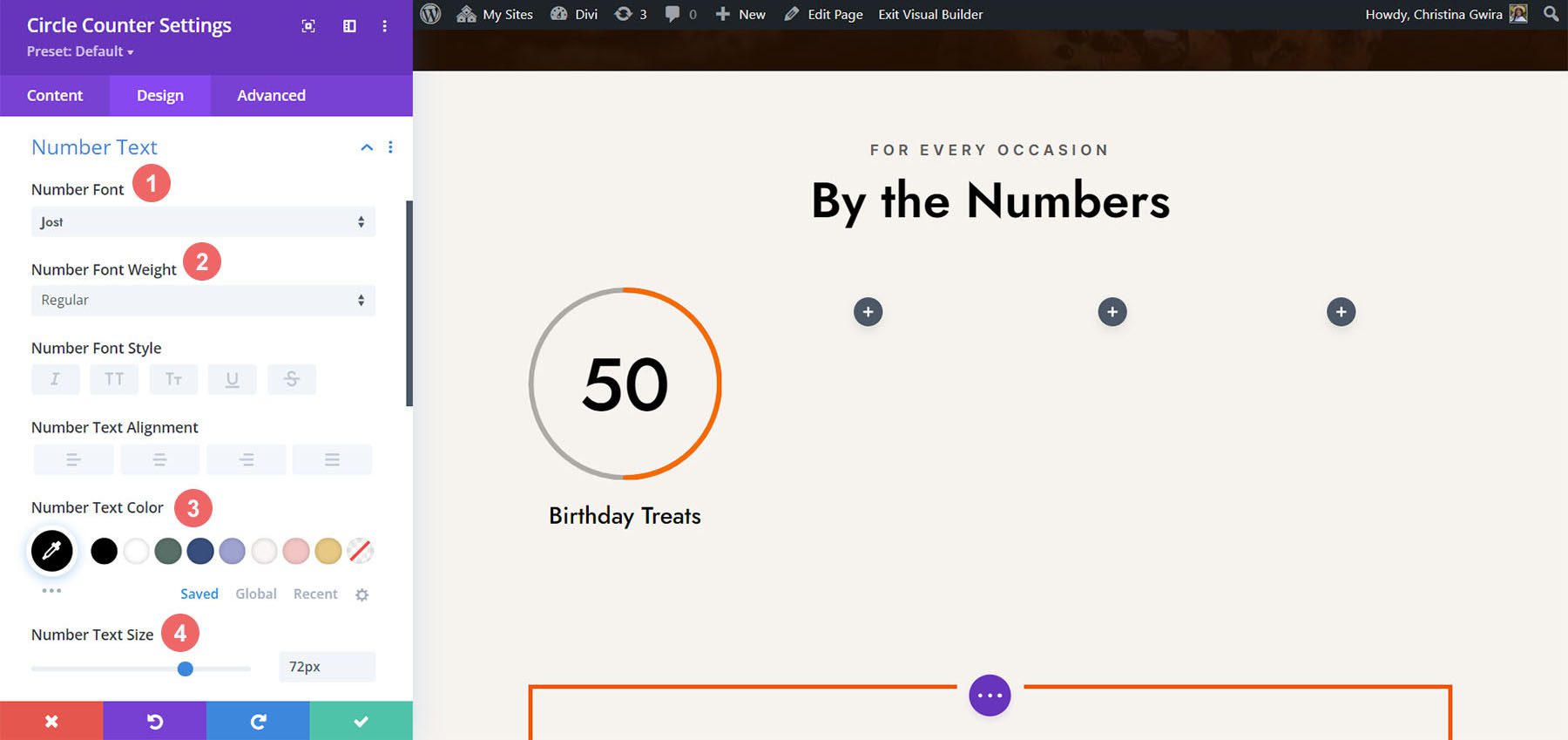 Configuración de texto numérico