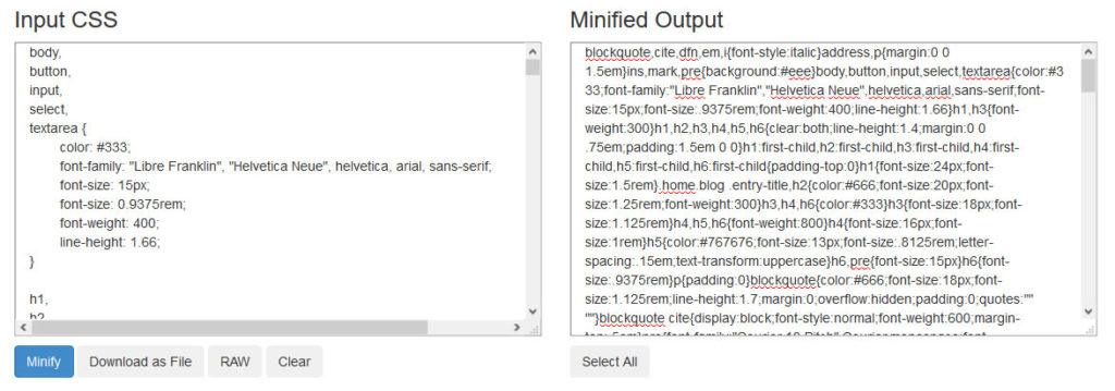 วิธีลดตัวอย่างการย่อ http คำขอ wordpress css