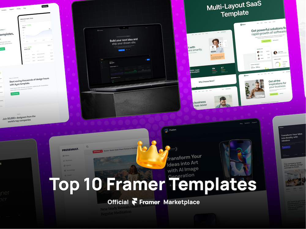 Os 10 principais modelos do Framer