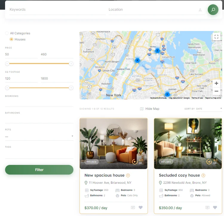 Pasar persewaan seperti Airbnb, dibangun dengan WordPress.