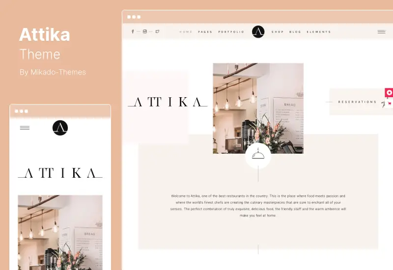 Attika-Theme – Elegantes Restaurant-WordPress-Theme