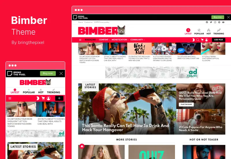 Bimber 主題 - 病毒雜誌 WordPress 主題