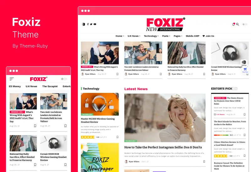 Foxiz Theme - ธีม WordPress ข่าวหนังสือพิมพ์และนิตยสาร