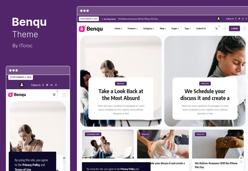 Benqu 테마 - News Magazine WordPress Theme