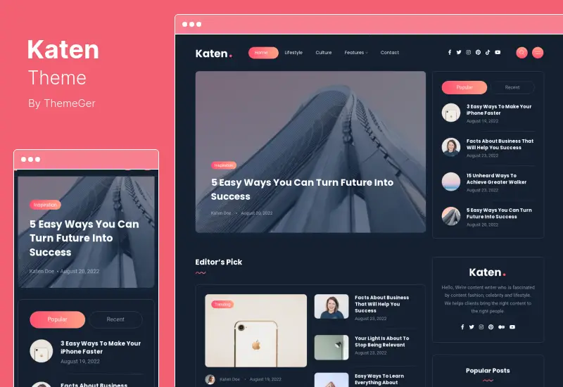 Tema Katen - Tema WordPress per blog magazine