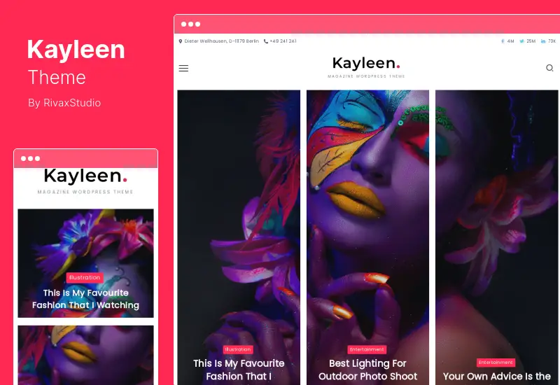 Kayleen 主題 - 博客和雜誌 WordPress 主題