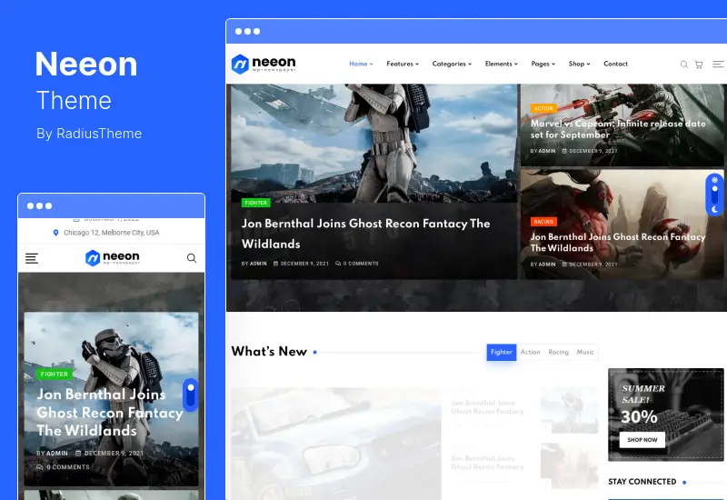 Neeon 테마 - News Magazine WordPress Theme