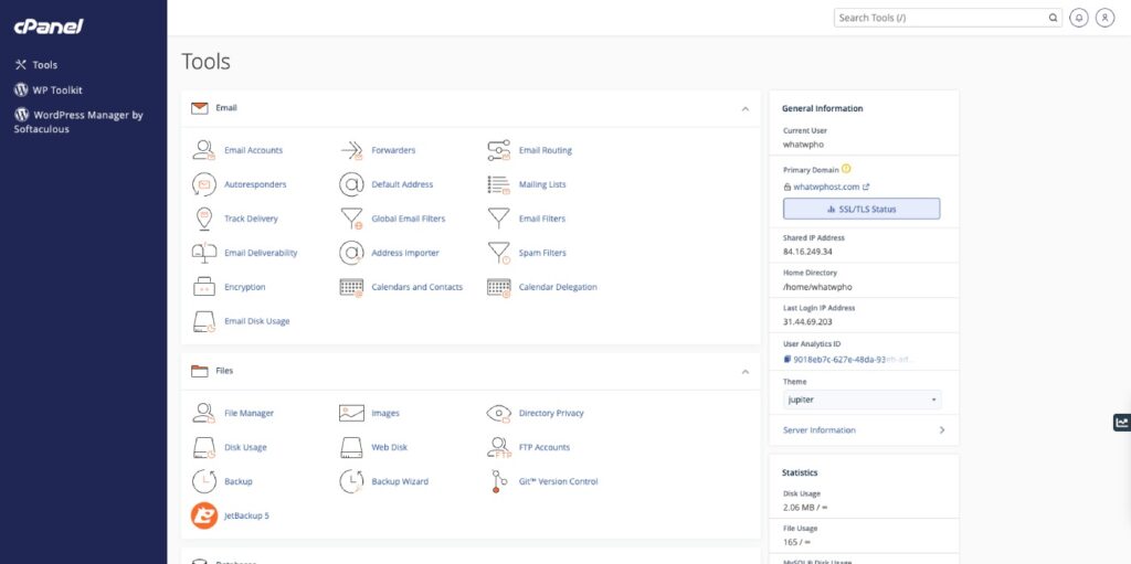 Verpex cPanel