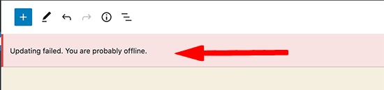 La mise à jour de WordPress a échoué, vous êtes probablement hors ligne
