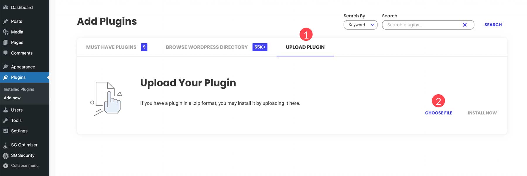 caricare il plug-in