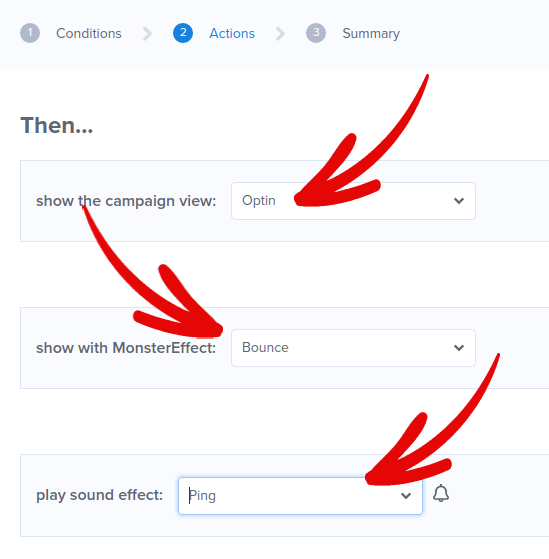 Configuración de acciones de campaña