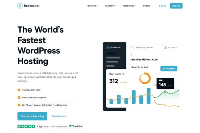 WordPress 호스팅을 위한 Rocket.net 대 Kinsta