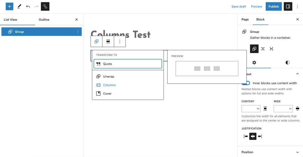 How to convert from container to column in WordPress? 4