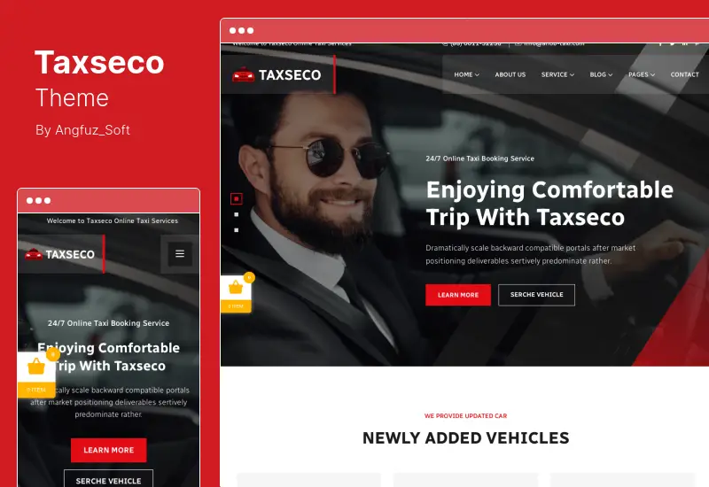 Tema Taxseco - Tema WordPress Layanan Taksi Online