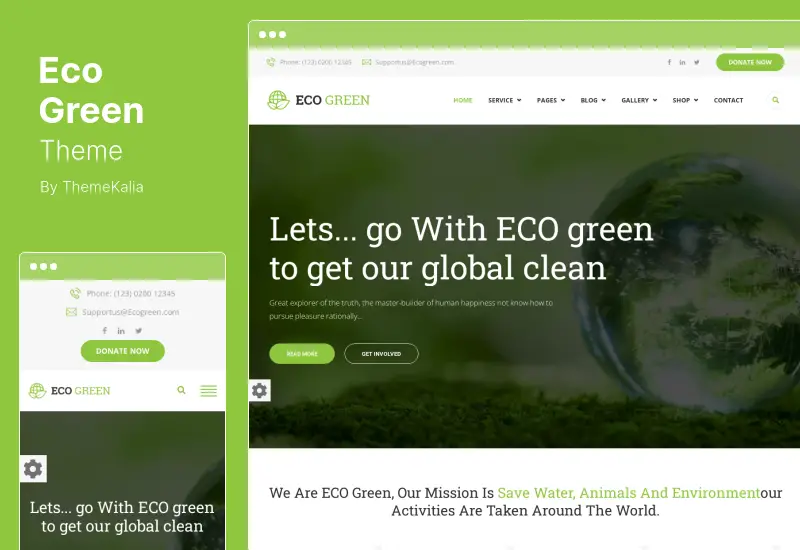 Eco Green Theme - ธีม WordPress เพื่อสิ่งแวดล้อม บริษัทพลังงานหมุนเวียน