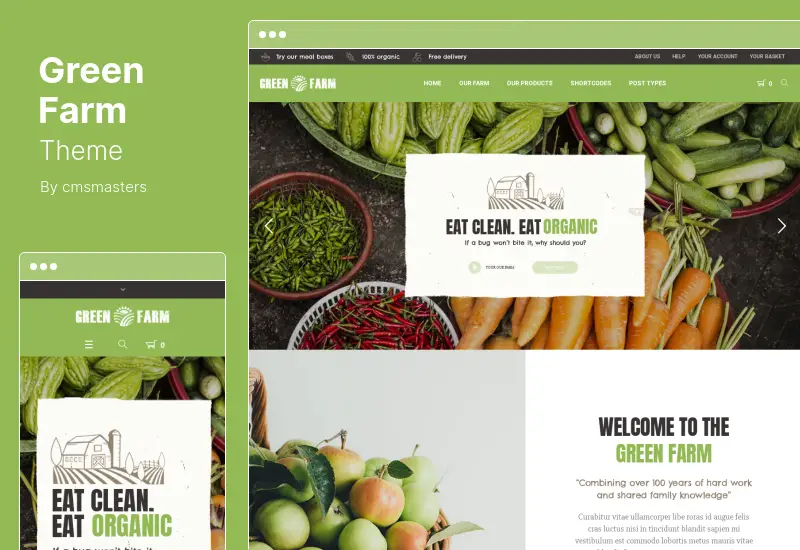 Tema Green Farm - Tema WordPress pentru alimente organice