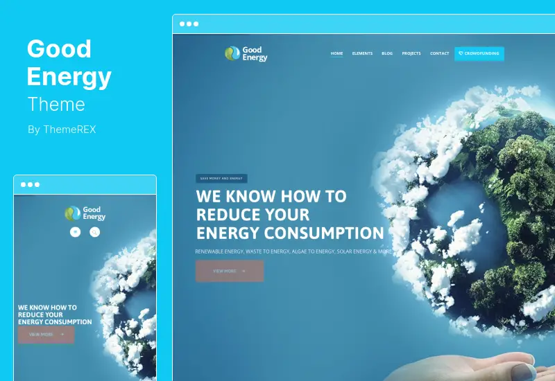 Tema Good Energy - Tema de WordPress para empresas de energía renovable y ecología