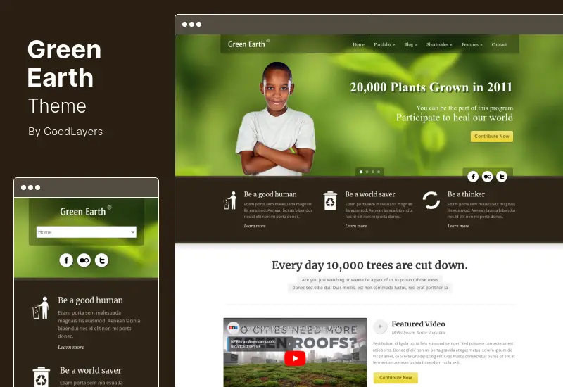 Thème Green Earth - Thème WordPress environnemental