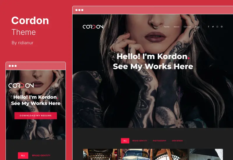 ธีม Cordon - ธีม WordPress ผลงานหนึ่ง & หลายหน้าที่ตอบสนอง