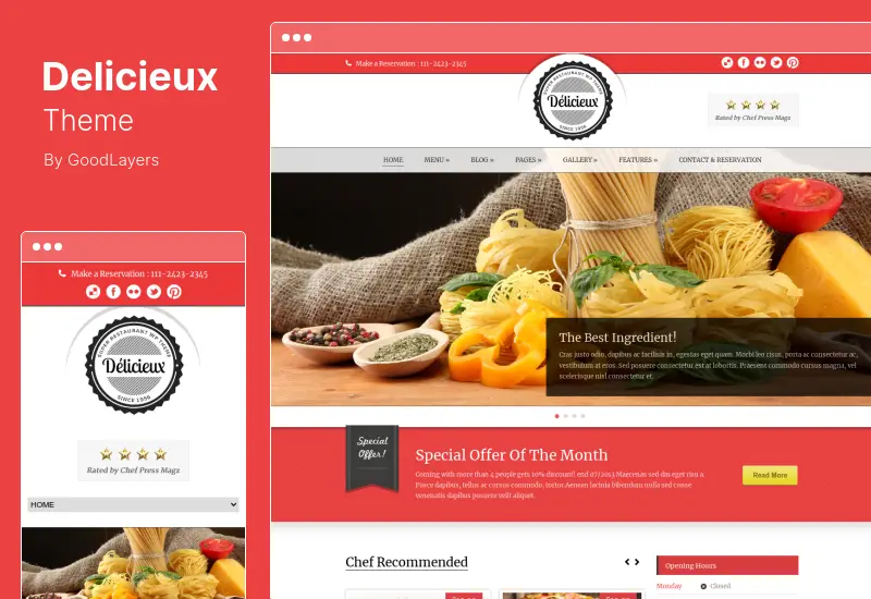 Motyw Delicieux - Motyw WordPress dla restauracji