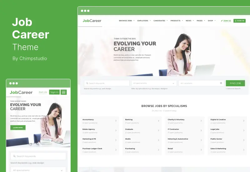 Tema JobCareer - Tema WordPress Responsif Dewan Pekerjaan