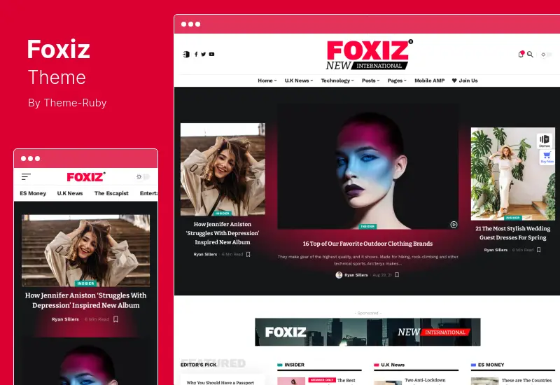 Foxiz Theme - Notícias de jornais e revistas Tema WordPress