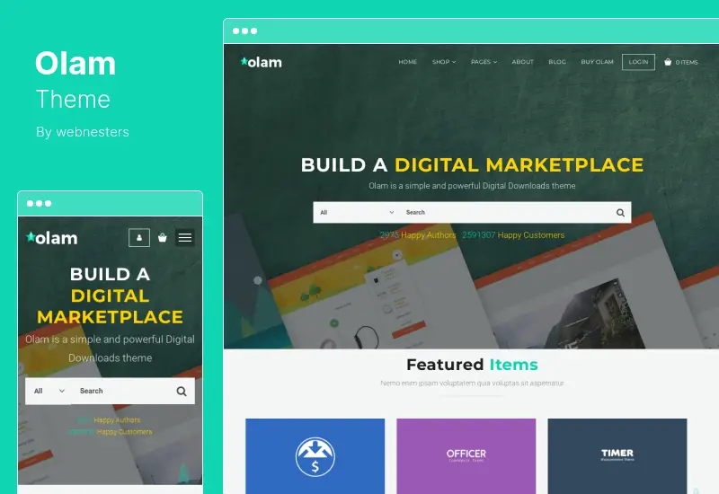 Tema Olam - Tema WordPress do Easy Digital Downloads Marketplace