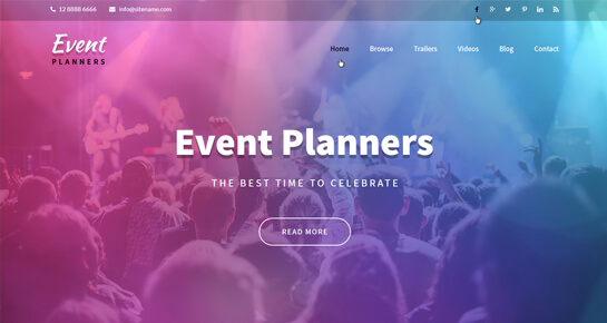 Tema WordPress para agência de eventos