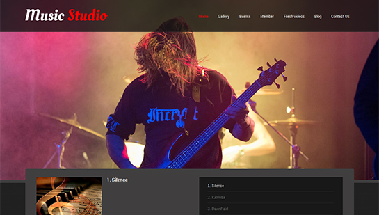 Thème WordPress pour studio de musique