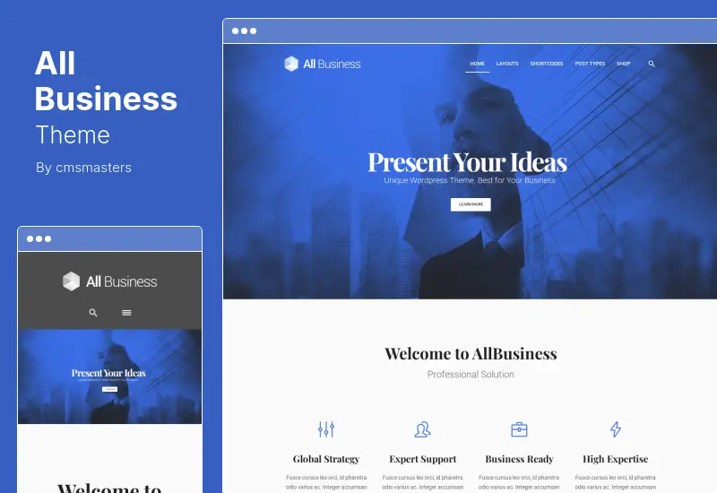 All Business Theme - Tema de WordPress para diseño de materiales empresariales y corporativos