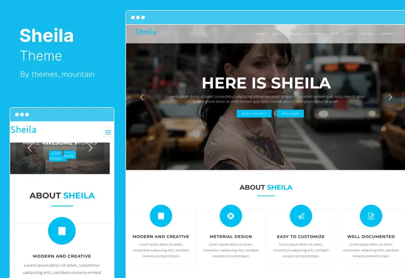 Sheila 主題 - Material Design Agency WordPress 主題