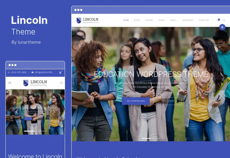 Lincoln Theme - Тема WordPress для дизайна учебных материалов