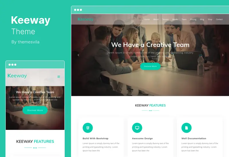 Motyw Keeway — agencja cyfrowa Jednostronicowy motyw WordPress