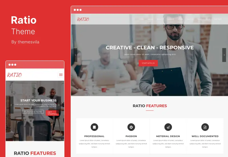 Ratio Theme - Tema de WordPress para diseño de materiales