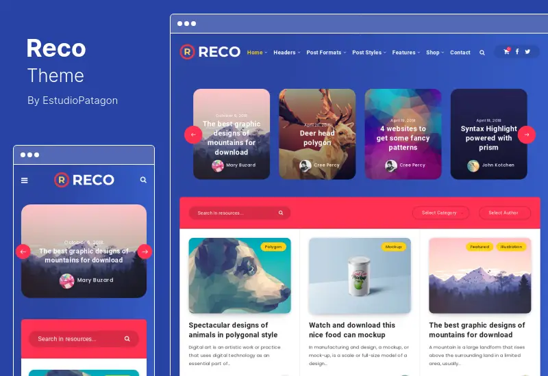 Reco Theme - Tema WordPress AMP ușoară minimă pentru Freebies