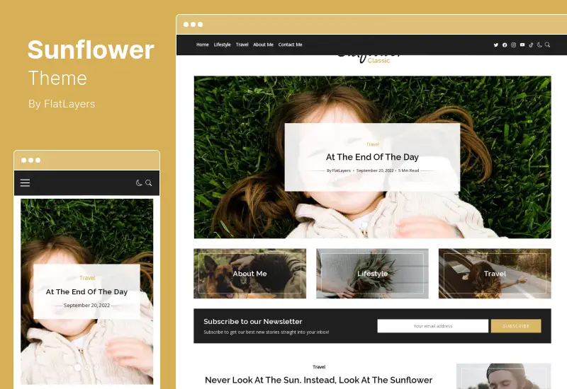 Sunflower Theme - Tema de WordPress para blog moderno, liviano y multipropósito