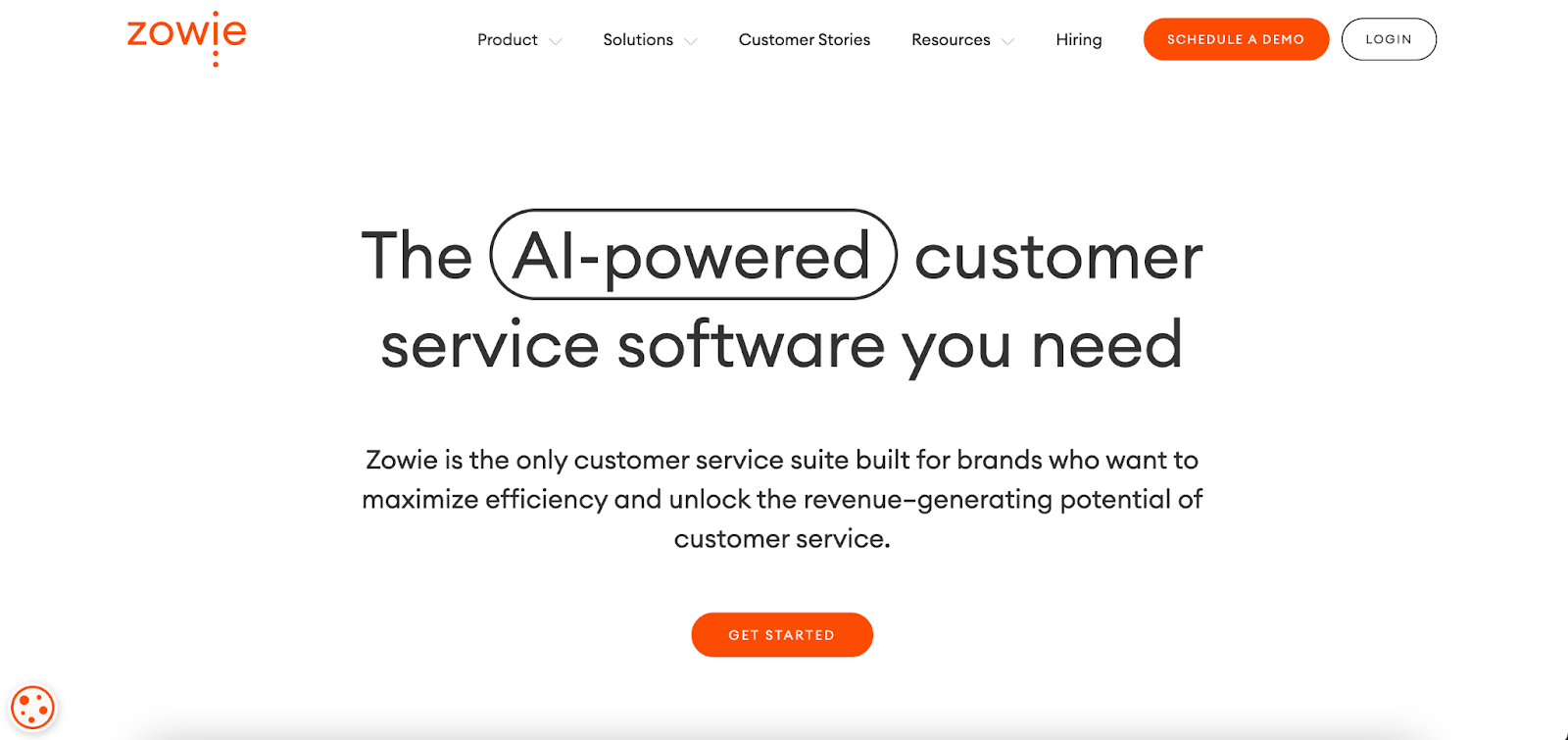 Zowie - software de servicio al cliente ai para sitio web